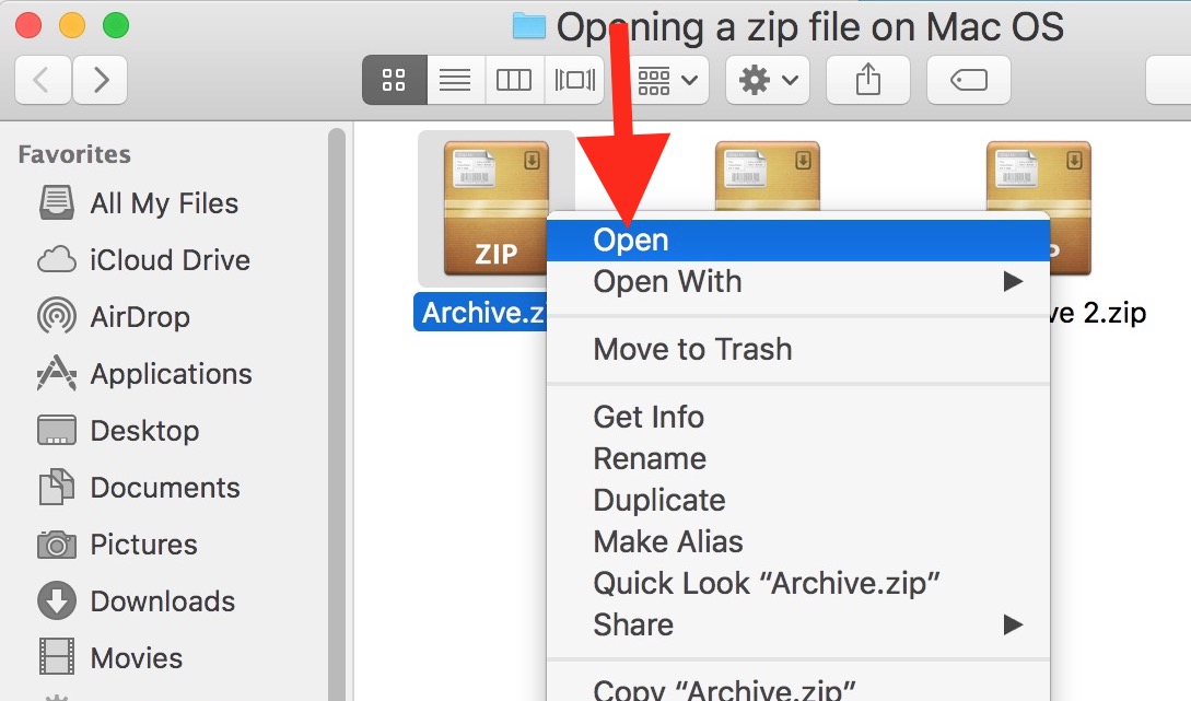 how to extract a zip file on a mac